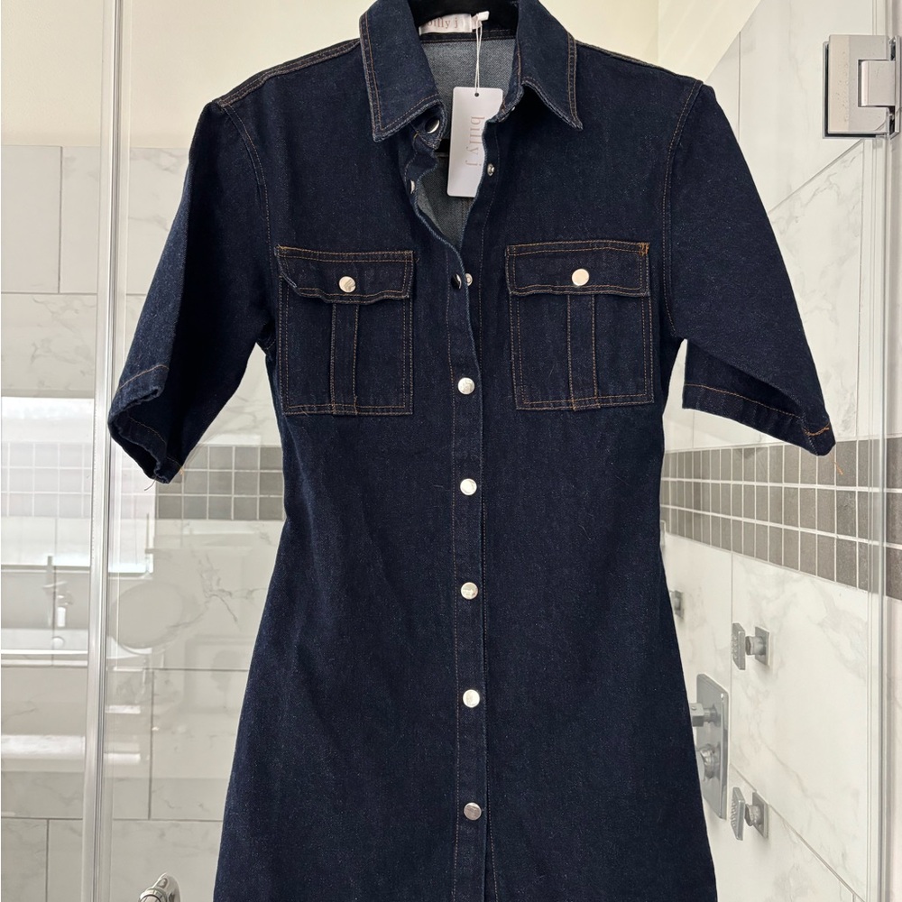Denim Button-Up Dress